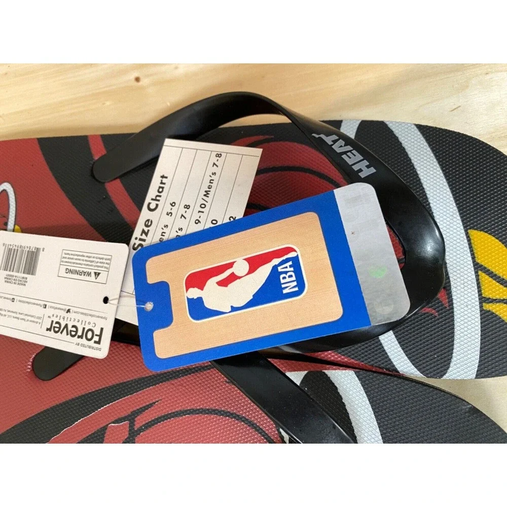 Miami Heat NBA Basketball Flip Flops Team Colors New With Tags Various‎ Sizes